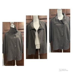 Eileen Fisher wool coat sweater cardigan jacket size medium